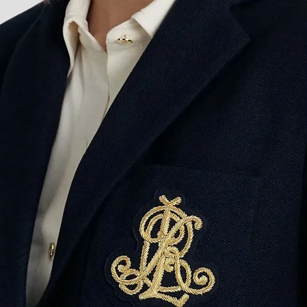 Áo Khoác Nữ Ralph Lauren Blazer Bullion Jacquard Navy Logo Embroidery 200797305005 Màu Xanh Navy Size S