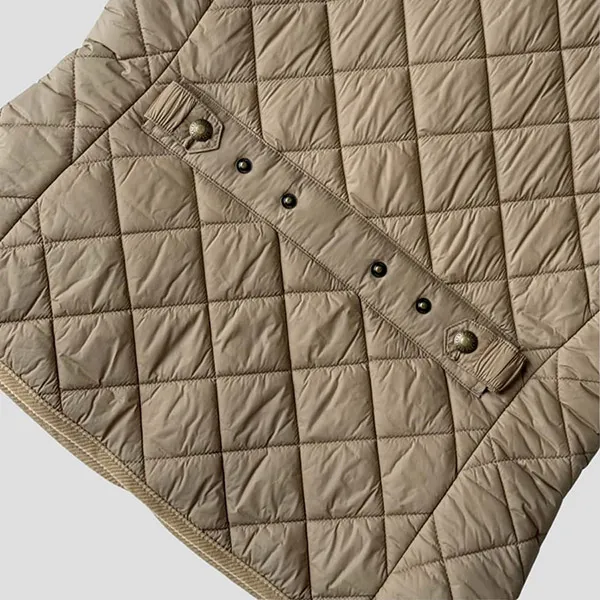 Áo Khoác Nữ Ralph Lauren Corduroy-Trim Quilted Vest Gile In Camel 211A93139002 Màu Be Size S