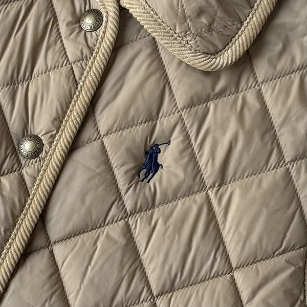 Áo Khoác Nữ Ralph Lauren Corduroy-Trim Quilted Vest Gile In Camel 211A93139002 Màu Be Size S