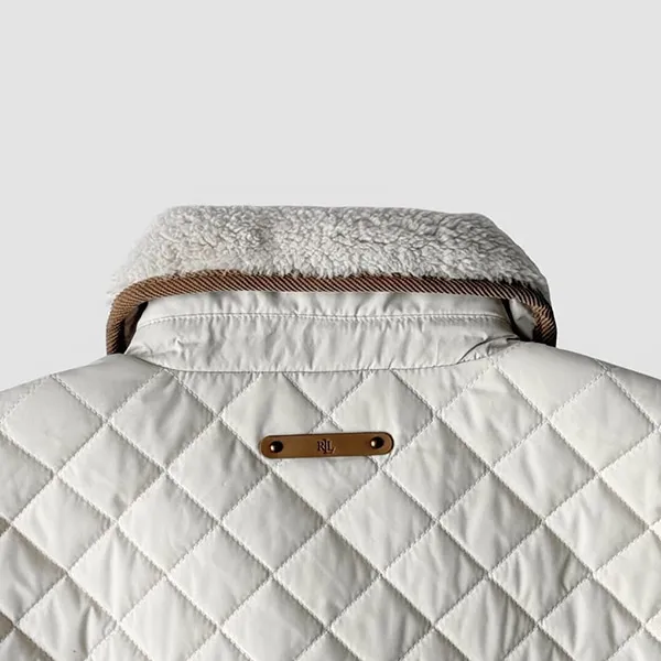 Áo Khoác Nữ Ralph Lauren Faux Sherpa Collar Quilted Coat In Cream Màu Trắng Size S