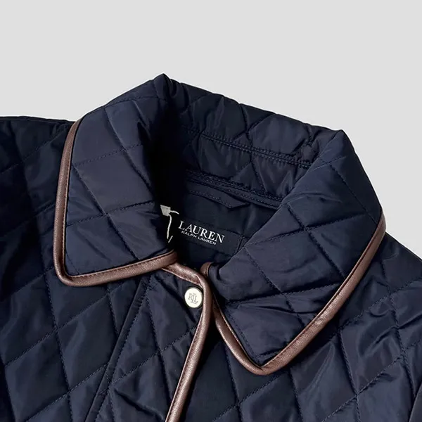 Áo Khoác Nữ Ralph Lauren Quilted Velboa-Lined Coat In Navy Màu Xanh Navy Size S