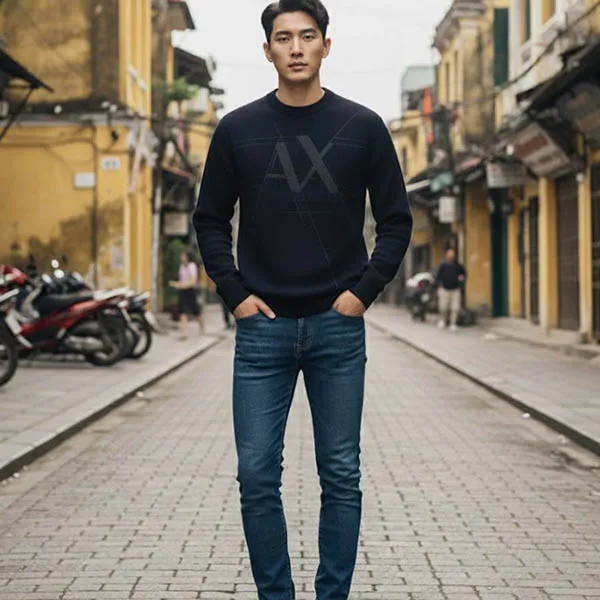 Áo Len Nam Armani Exchange 6RZM5A ZMU7Z 1200 Màu Đen Size S