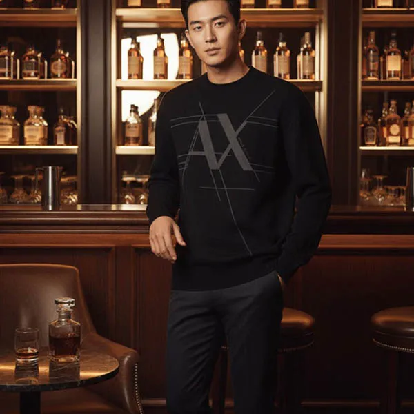 Áo Len Nam Armani Exchange 6RZM5A ZMU7Z 1200 Màu Đen Size S