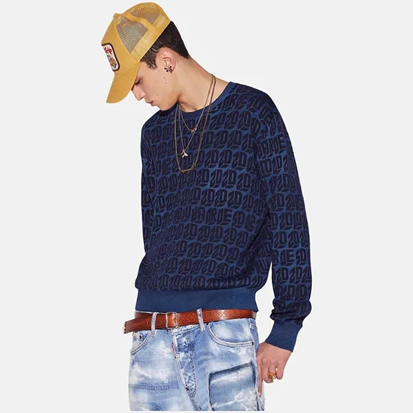 Áo Len Nam DSquared2 S74HA1273S18042961 Màu Xanh Navy Size S