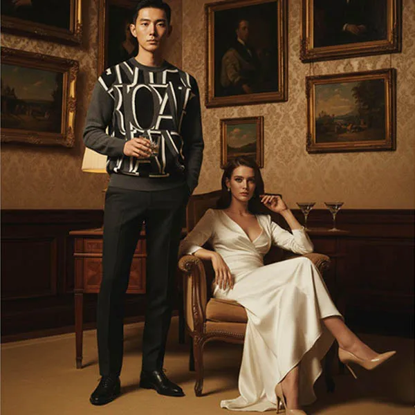 Áo Len Nam Emporio Armani 6L1MXW 1MCPZ F535 Màu Đen Xám Size S