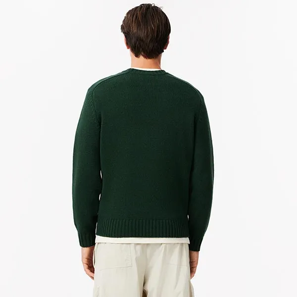 Áo Len Nam Lacoste Men's Crocodile Motif Wool Sweater AH3145 DCJ Màu Xanh Lá Size 3
