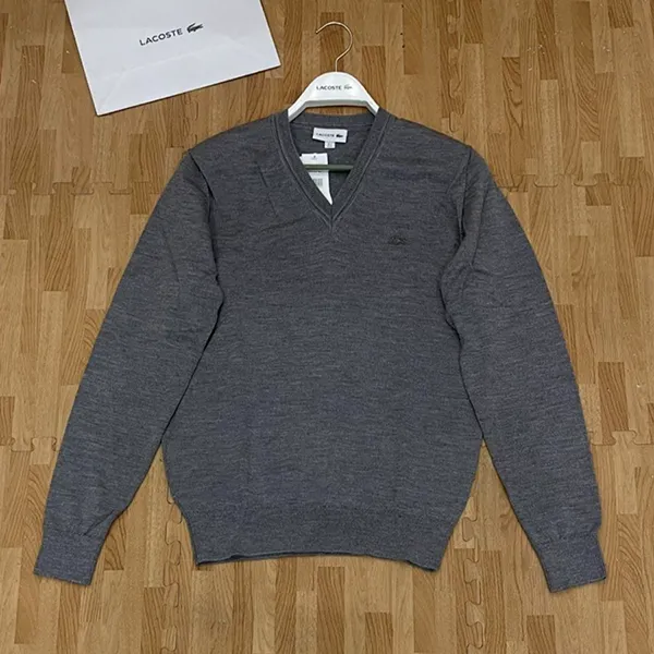 Áo Len Nam Lacoste Men’s Grey V-Neck Wool Sweater Màu Xám Size 3