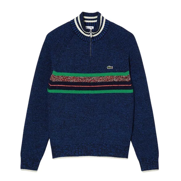 Áo Len Nam Lacoste Men's High-Neck Wool Sweater AH0817 NIQ Màu Xanh Navy Size 3