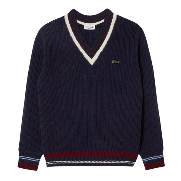 Áo Len Nam Lacoste Men's Tennis Style Wool Sweater AH3133 - QRN Màu Xanh Navy Size 3