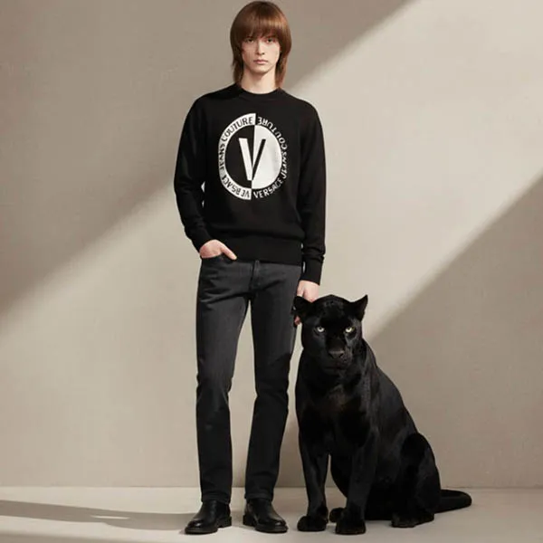 Áo Len Nam Versace Jeans Couture 74GAFM02 CM06H Z85 Màu Đen Size S