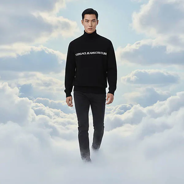 Áo Len Nam Versace Jeans Couture 75GAFM07 CM06H A0E Màu Đen Size M