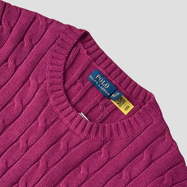 Áo Len Nữ Ralph Lauren Puple Knit-Cable Short Sleeves 211910987501 Màu Tím Size S