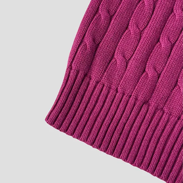 Áo Len Nữ Ralph Lauren Puple Knit-Cable Short Sleeves 211910987501 Màu Tím Size S