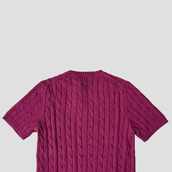 Áo Len Nữ Ralph Lauren Puple Knit-Cable Short Sleeves 211910987501 Màu Tím Size S