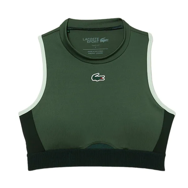 Áo Ngực Thể Thao Nữ Lacoste Active Women's Slim Fit Sleeveless Color Block Green Bra IF1015 PIV Màu Xanh Green Size L