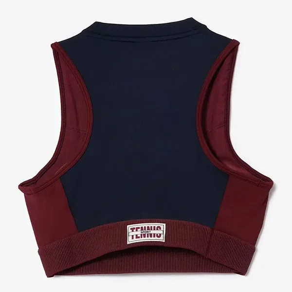 Áo Ngực Thể Thao Nữ Lacoste Stretch Sports IF1015 00 R1L Màu Xanh Navy - Đỏ Size S