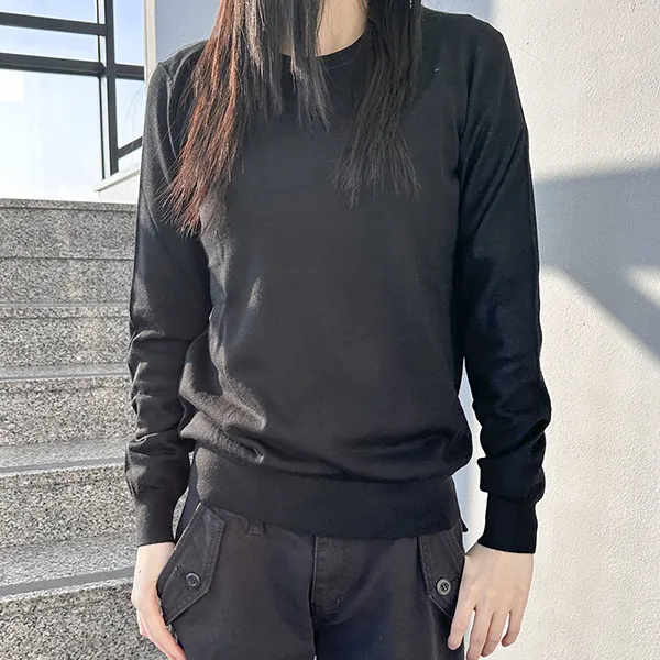 Áo Nỉ Nữ Burberry Bempton Elbow Patch Sweater In Black 80750081 Màu Đen Size XS
