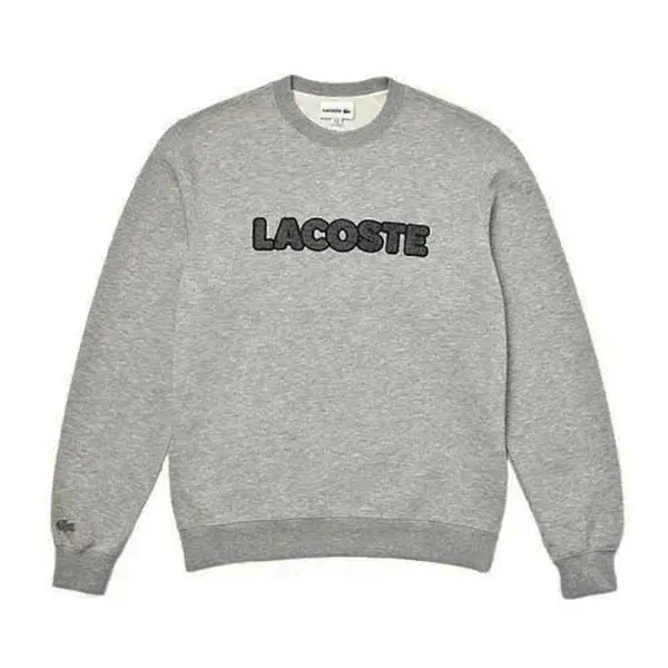 Áo Nỉ Sweater Nam Lacoste Crew Neck Flecked Fleece Màu Xám Đậm Size 3