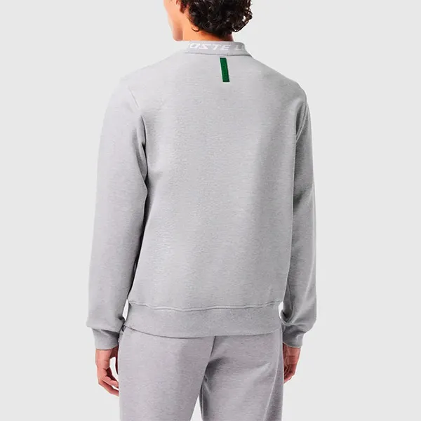 Áo Nỉ Sweater Nam Lacoste Double Sided Logo Collar Sweatshirt SH5690 CCA Màu Xám Size 4