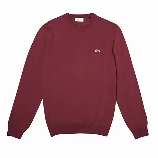 Áo Nỉ Sweater Nam Lacoste Regular Fit Wool Sweater Màu Đỏ Size 3