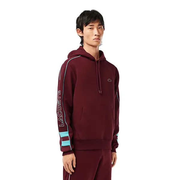 Áo Nỉ Sweater Nam Lacoste Men Hoodie With Contrasting Detail SH1439-RIS Màu Đỏ Đô Size 2