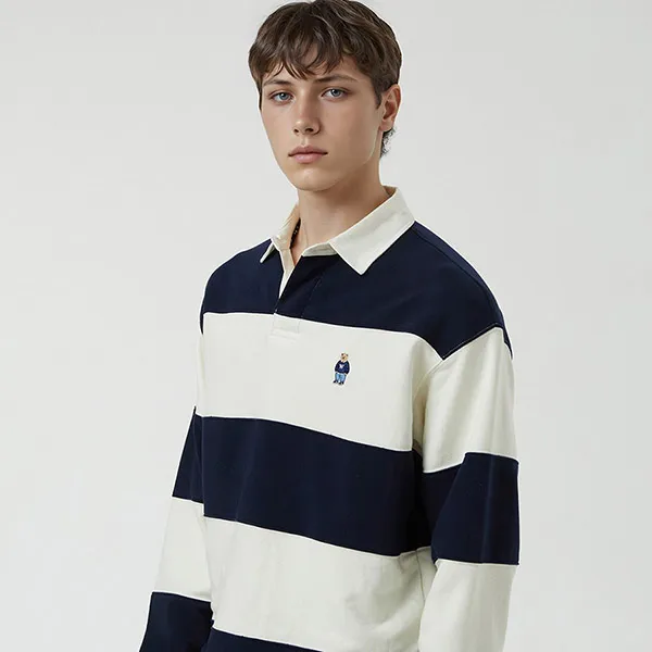 Áo Nỉ Nam Sweater WHOAU Steve Rugby WHMAF4951U Màu Ivory