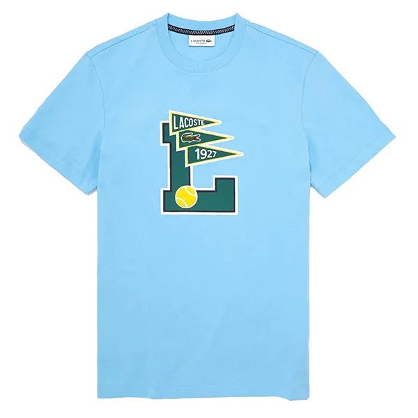 Áo Phông Lacoste Men's Crew Neck Pennants L Badge Cotton T-Shirt TH7417 709 Màu Xanh Blue Size 5