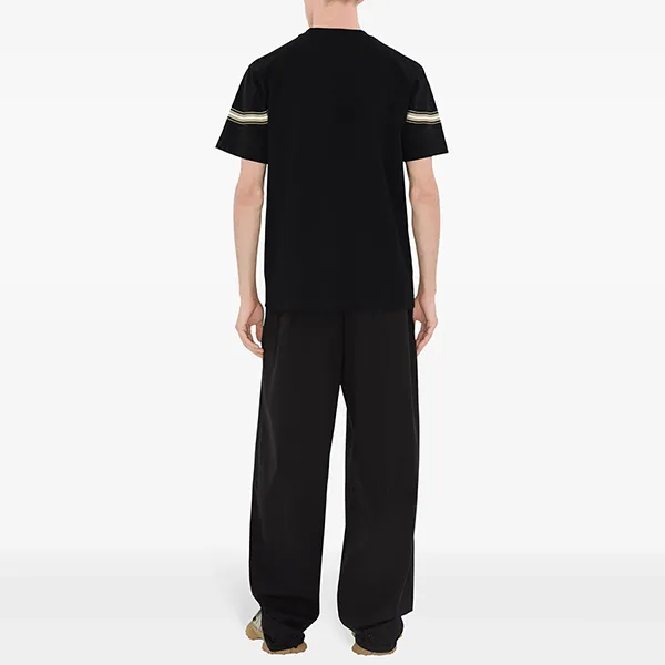Áo Phông Nam Burberry Striped-detail Cotton Tshirt Màu Đen Size S