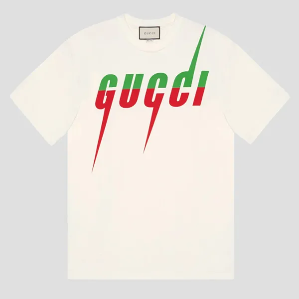 Áo Phông Nam Gucci Blade With Logo Print In White TShirt 863004 XJAZY 9037 Màu Trắng Size S