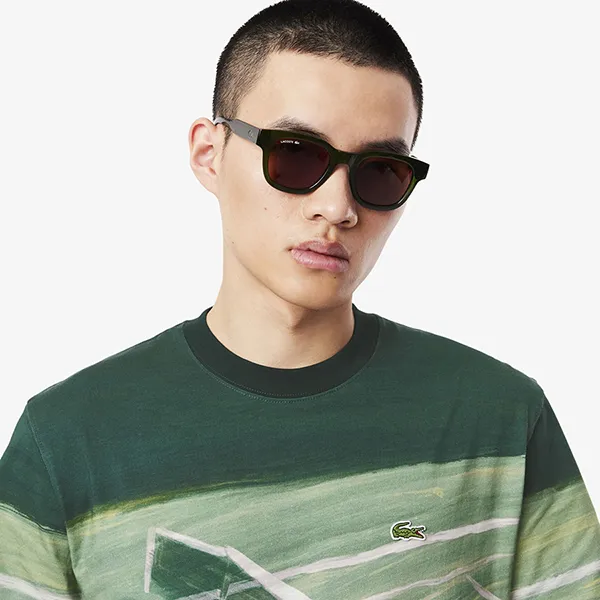 Áo Phông Nam Lacoste Men's Classic Fit Tennis Print T-Shirt TH0739 - 132 Màu Xanh Lá Size 3