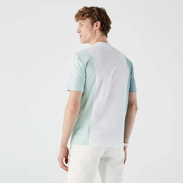 Áo Phông Nam Lacoste Men's T-Shirt TH0230.30B Màu Xanh Trắng Size 2