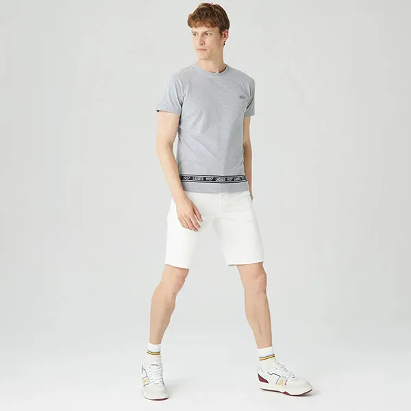 Áo Phông Nam Lacoste Men's T-Shirt TH0246 46G Màu Xám Size 3