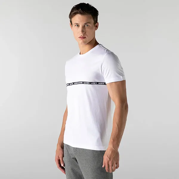 Áo Phông Nam Lacoste Men's T-Shirt TH2216 16B Màu Trắng Size 2