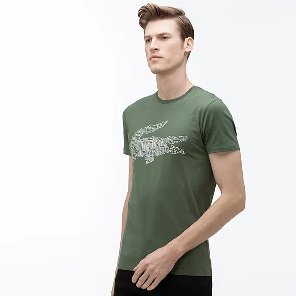 Áo Phông Nam Lacoste T-Shirt Men's With Round Crew Neck TH0027.27Y Màu Xanh Size 3