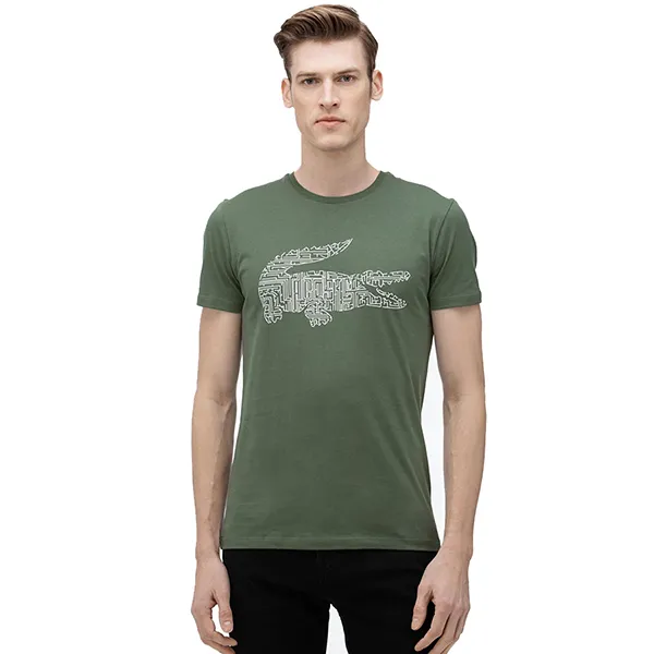 Áo Phông Nam Lacoste T-Shirt Men's With Round Crew Neck TH0027.27Y Màu Xanh Size 3