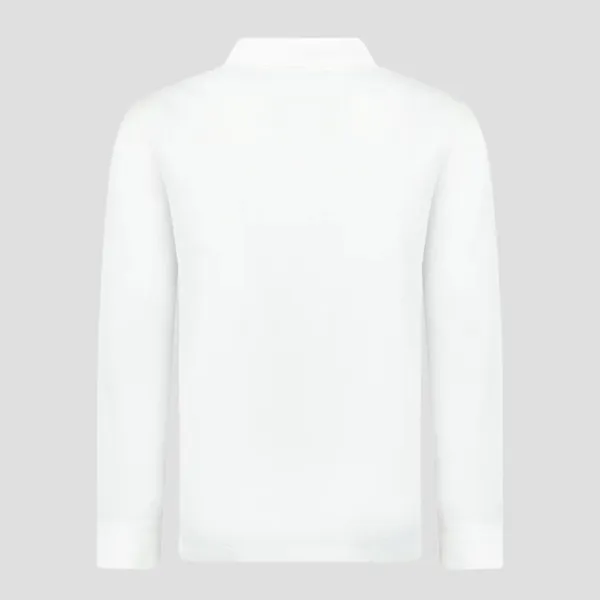 Áo Polo Dài Tay Nam Burberry Hartford Long Sleeve Check Placket In White 80844031 Màu Trắng Size S