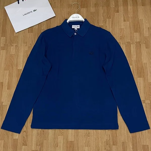 Áo Polo Dài Tay Nam Lacoste Regular Fit Long Sleeve Màu Xanh Đậm Size 5