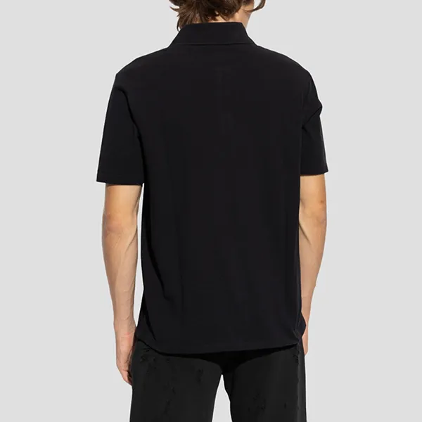 Áo Polo Nam Balmain Vintage With Printed Logo Mutilcolor In Black GC026BC81 Màu Đen Size XS