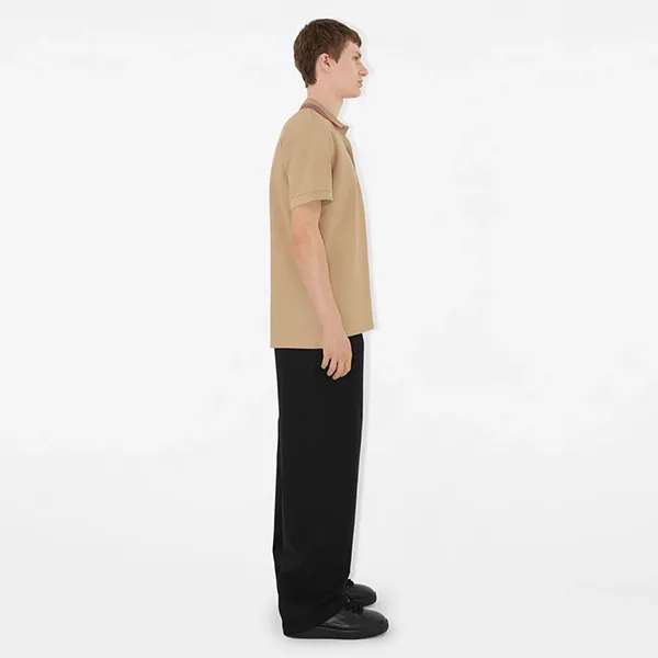 Áo Polo Nam Burberry Monogram Icon Stripe 80562231 Màu Be Size M
