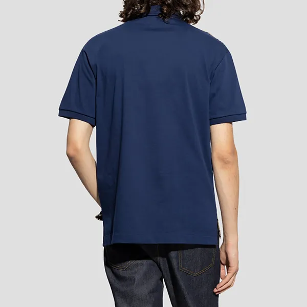 Áo Polo Nam Gucci Maxi GG Silk Cotton 'Beige Blue' Monogram 682015 XJD1F 2480 Màu Xanh Phối Be Size XS