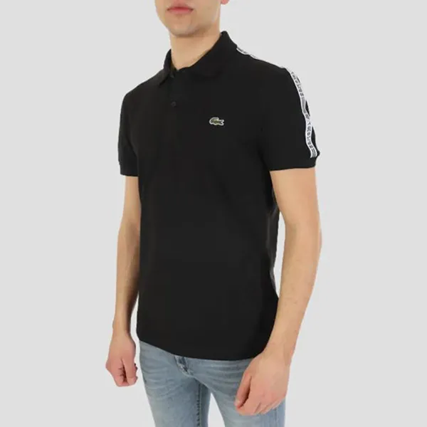 Áo Polo Nam Lacoste Black With Logo Stripe Stretch Regular Fit PH5075 IN 031 Màu Đen Size S