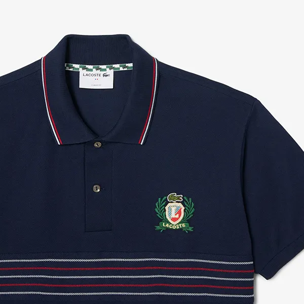 Áo Polo Nam Lacoste Men's Classic Fit L.12.12 Embroidered Shield PH0037 - 166 Màu Xanh Navy Size 3