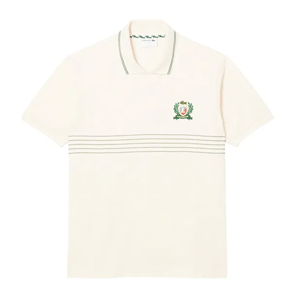 Áo Polo Nam Lacoste Men's Classic Fit L.12.12 Embroidered Shield PH0037 - XFJ Màu Kem Size 4