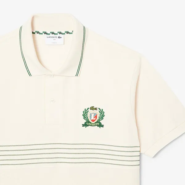 Áo Polo Nam Lacoste Men's Classic Fit L.12.12 Embroidered Shield PH0037 - XFJ Màu Kem Size 4