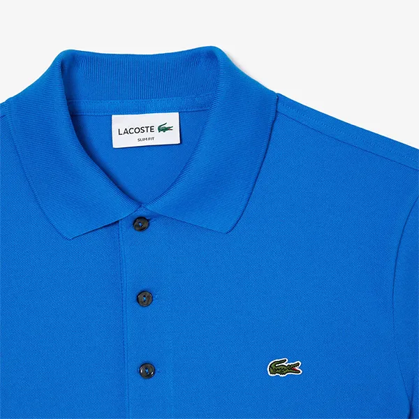 Áo Polo Nam Lacoste Men's Piqué Polo Shirt Slim Fit Stretch PH6348-10 SIY Màu Xanh Blue Size 3
