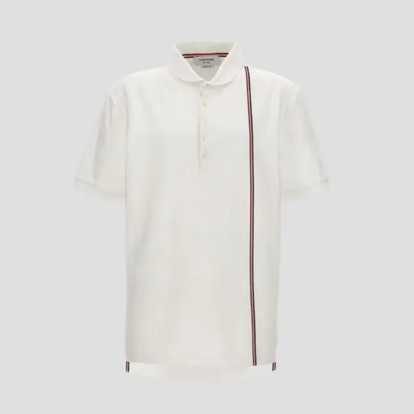 Áo Polo Nam Thom Browne Thom Browne White With RWB Stripe MJP196A-J0138-100 Màu Trắng Size 1
