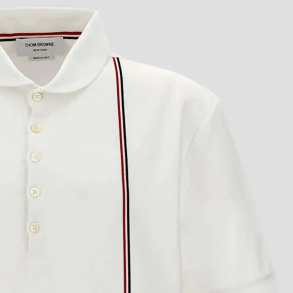Áo Polo Nam Thom Browne Thom Browne White With RWB Stripe MJP196A-J0138-100 Màu Trắng Size 1