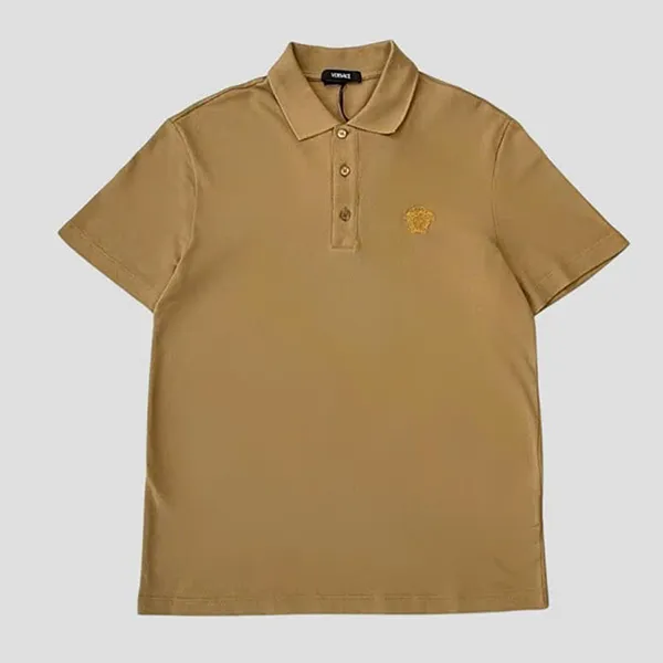 Áo Polo Nam Versace Beige With Medusa Logo Printed A89507S 1A14046 2NH70 Màu Be Size XS