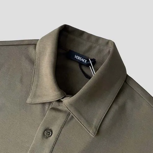 Áo Polo Nam Versace Classic Logo Medusa Printed In Olive 1019259 1A15939 1GM10 Màu Xanh Rêu Size XS