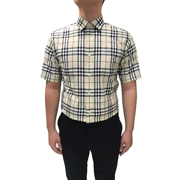 Áo Sơ Mi Cộc Tay Nam Burberry 8105453 Màu Be Size XS